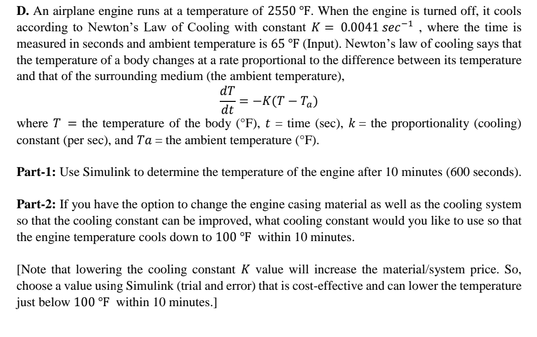 Solved D. ﻿An airplane engine runs at a temperature of | Chegg.com
