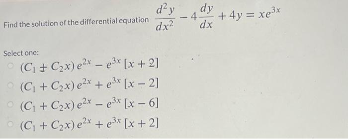 Solved The particular integral of the differential equation | Chegg.com