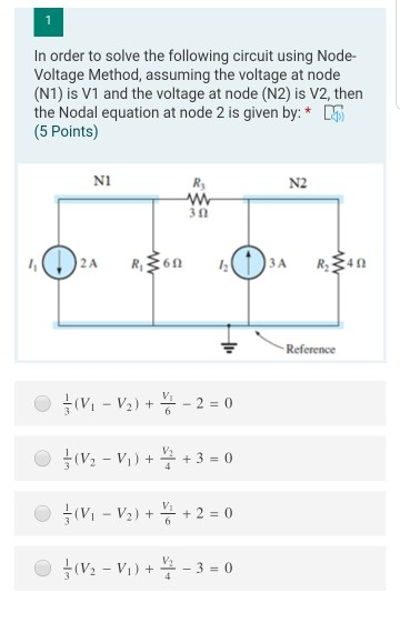 Solved In order to solve the following circuit using Node | Chegg.com