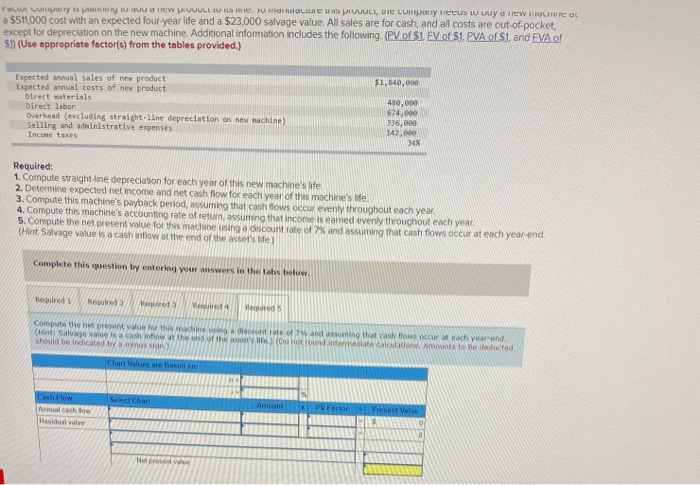 Solved Factor Company Is Planning To Add A New Product To Chegg Com