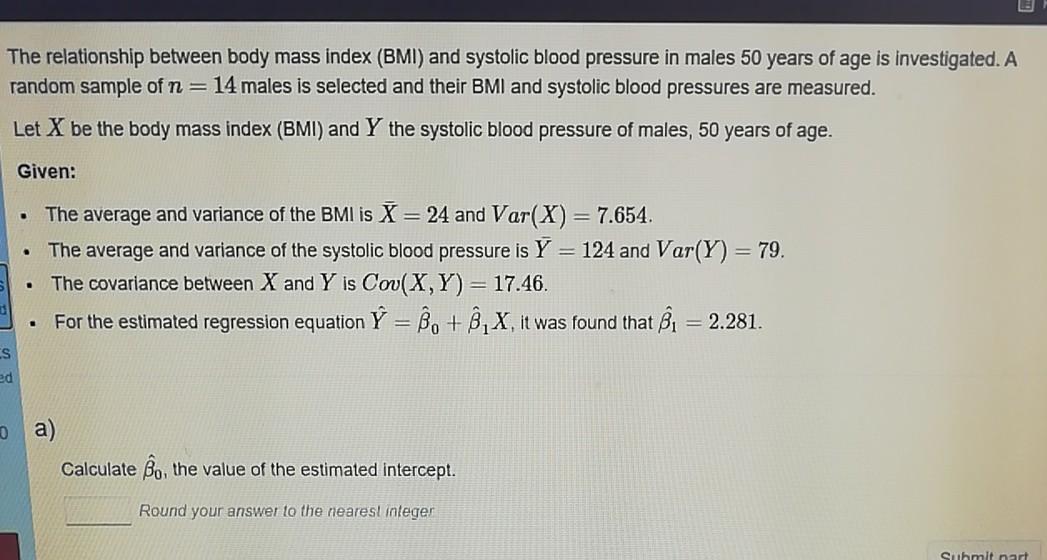 Solved The Relationship Between Body Mass Index (BMI) And | Chegg.com