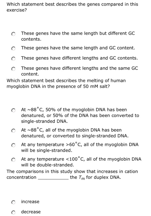 Solved Which statement best describes the genes compared in | Chegg.com