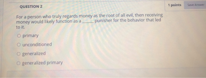 Solved 1 points Save Answer QUESTION 2 For a person who | Chegg.com