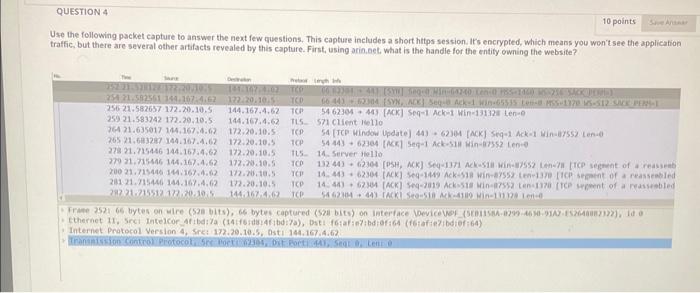Solved Use the following packet capture to answer the next | Chegg.com