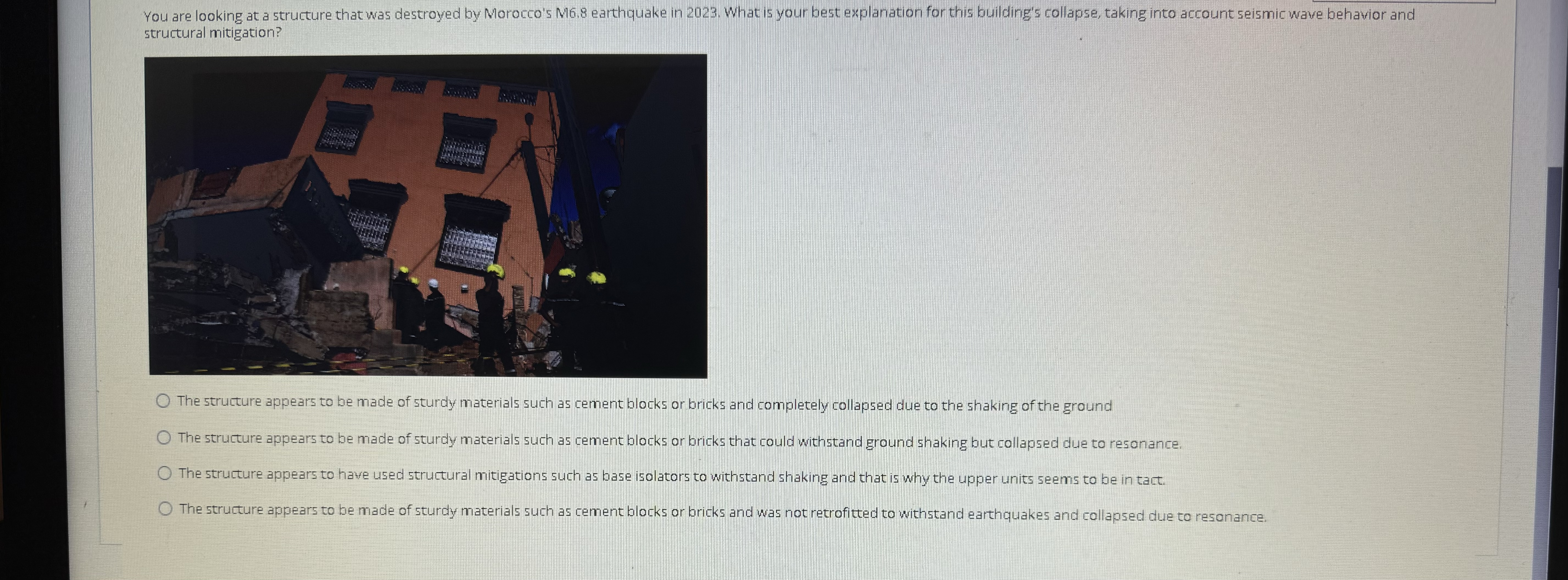 Solved You are looking at a structure that was destroyed by | Chegg.com