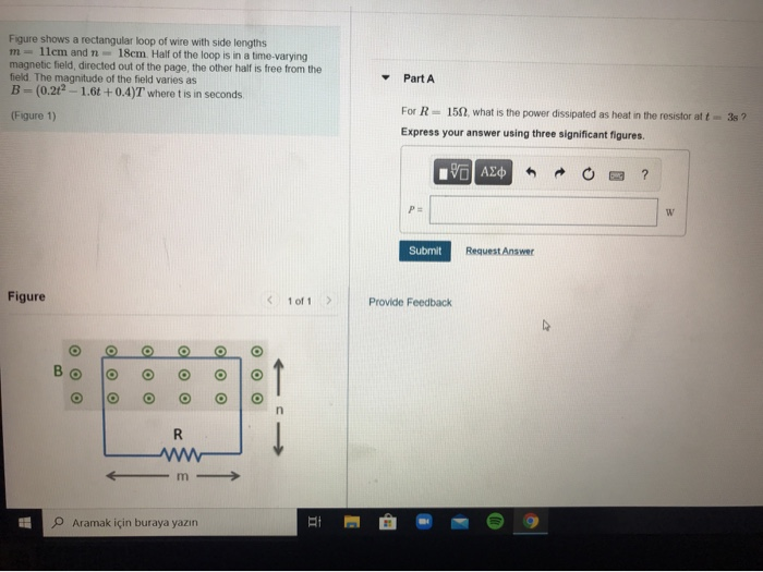 Solved Figure shows a rectangular loop of wire with side | Chegg.com