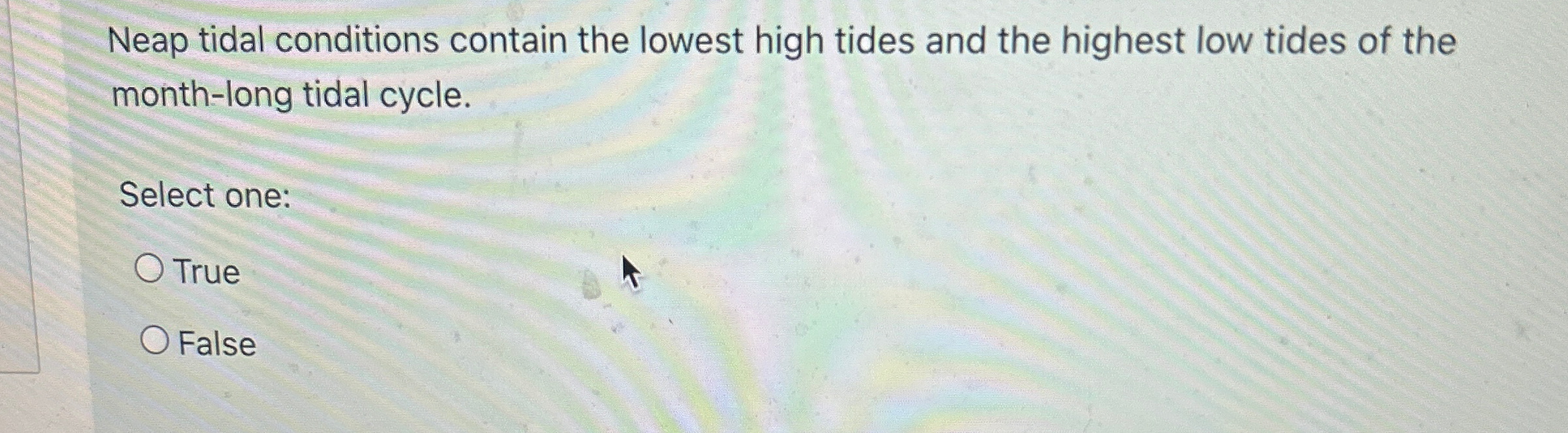 Solved Neap Tidal Conditions Contain The Lowest High Tides | Chegg.com