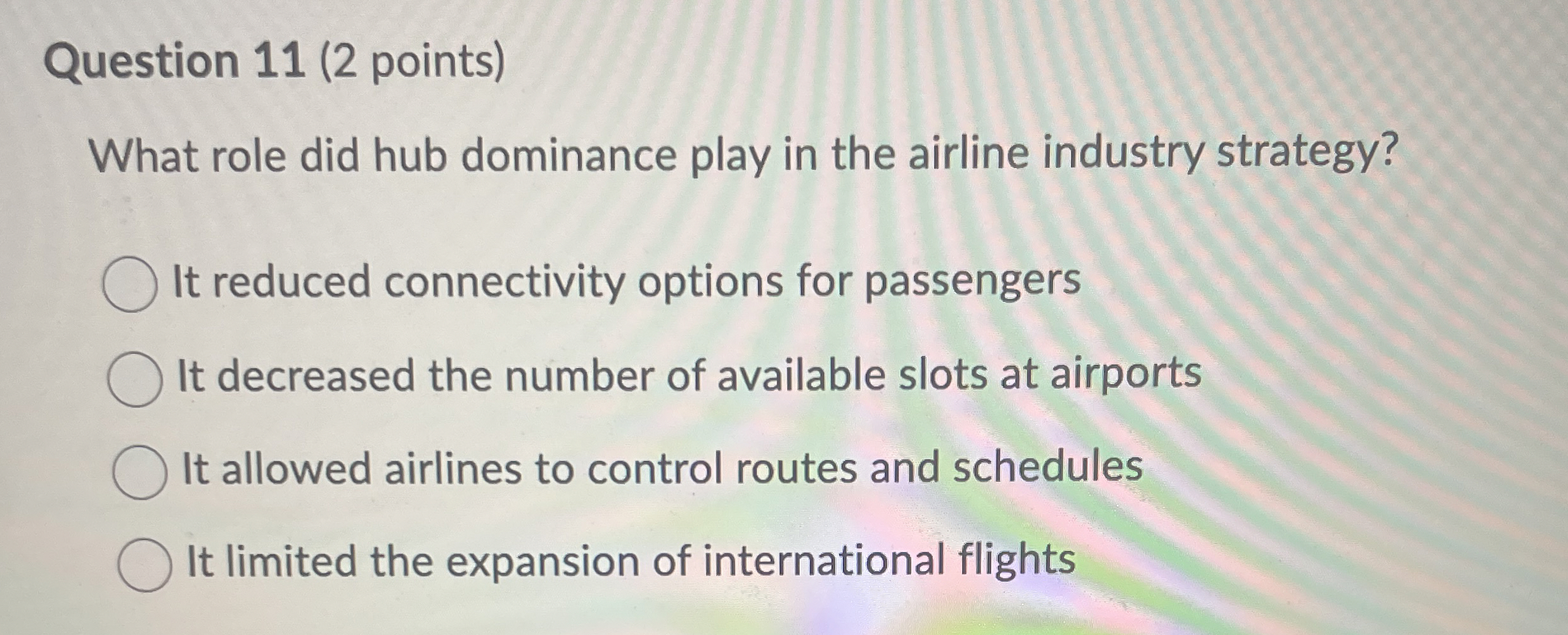 Solved Question 11 (2 ﻿points)What role did hub dominance