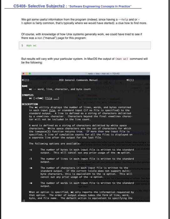 Reverse Engineering Wc Word Count Extracting The Chegg Com