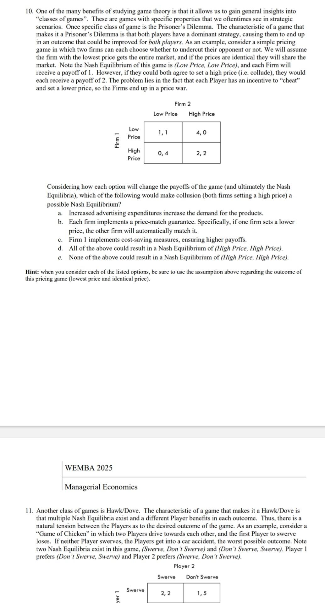 Solved 1. Find a Nash equilibrium for the following game, if | Chegg.com