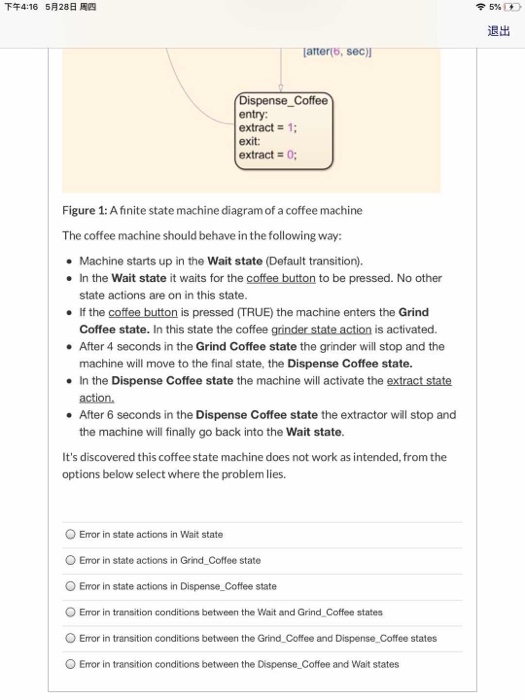 Solved F44:16 528 29 95% 2 Question 5 20 pts The Stateflow | Chegg.com