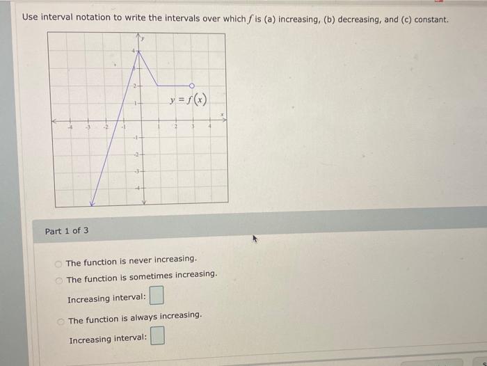 Solved Use interval notation to write the intervals over | Chegg.com