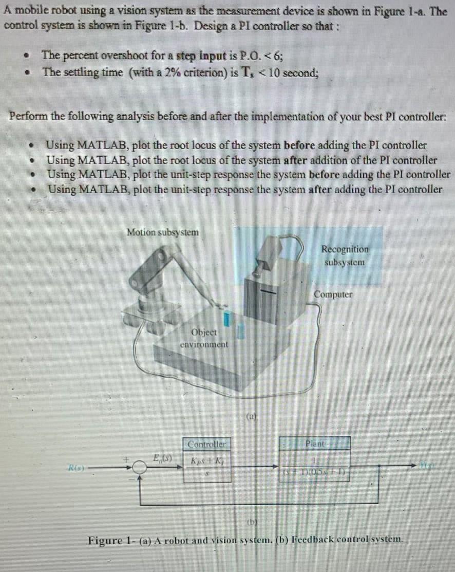 Solved A mobile robot using a vision system as the | Chegg.com