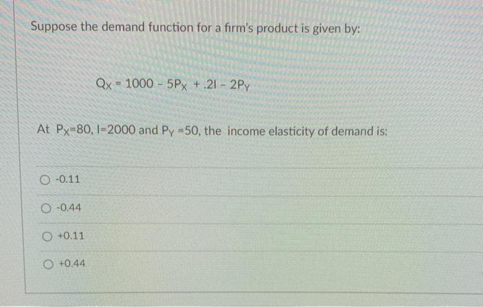 Solved Suppose the demand function for a firm's product is | Chegg.com