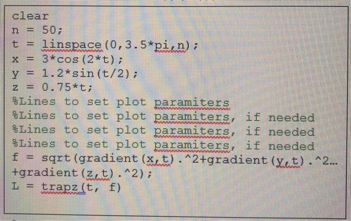 Solved given this matlab code, which calculates the length | Chegg.com