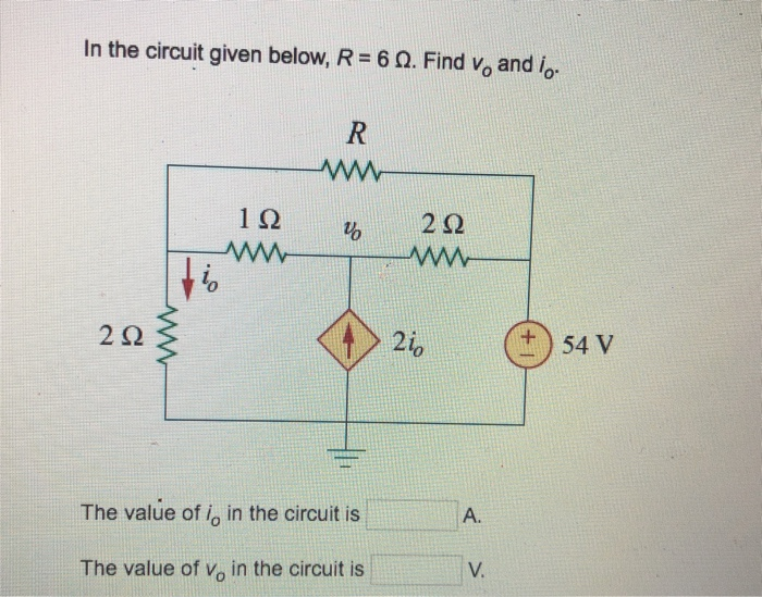 Solved In the circuit given below, R=6 . Find V, and in w 12 | Chegg.com