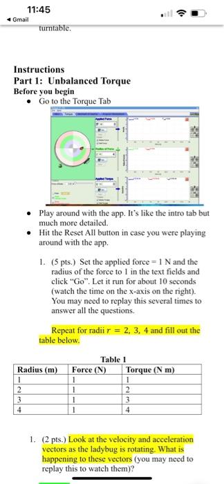 Instructions Part It Unhalaeced Torque Before you | Chegg.com