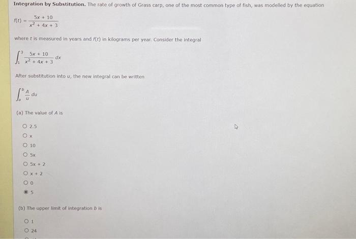 Solved Integration by Substitution. The rate of growth of | Chegg.com