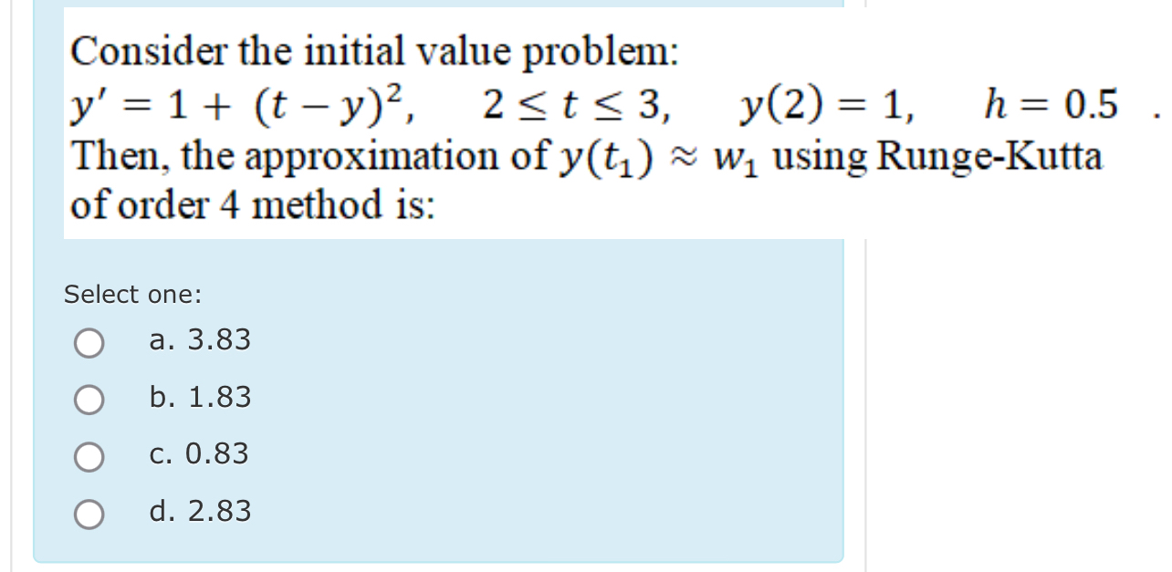 Solved Consider the initial value | Chegg.com