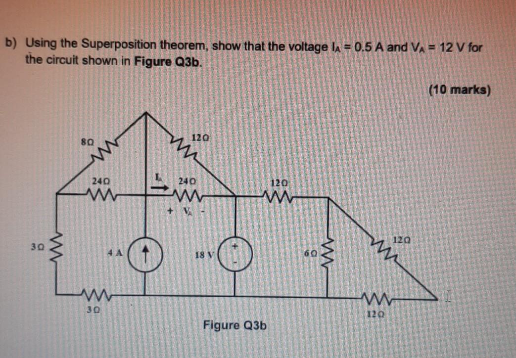 Solved B) Using The Superposition Theorem, Show That The | Chegg.com