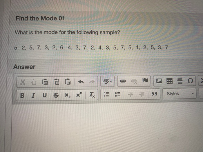 Solved Find the Mode 01 What is the mode for the following | Chegg.com