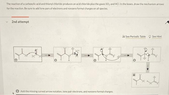 Solved The reaction of a carboxylic acid and thionyl | Chegg.com
