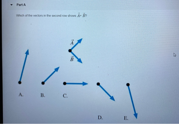 Solved Part A Which of the vectors in the second row shows Chegg