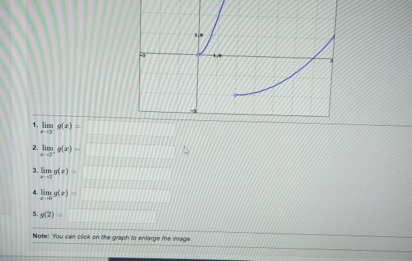 Solved (1 point) Use the given graph of the function g to | Chegg.com