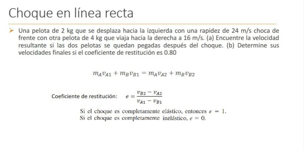 Una pelota de \( 2 \mathrm{~kg} \) que se desplaza hacia la izquierda con una rapidez de \( 24 \mathrm{~m} / \mathrm{s} \) ch