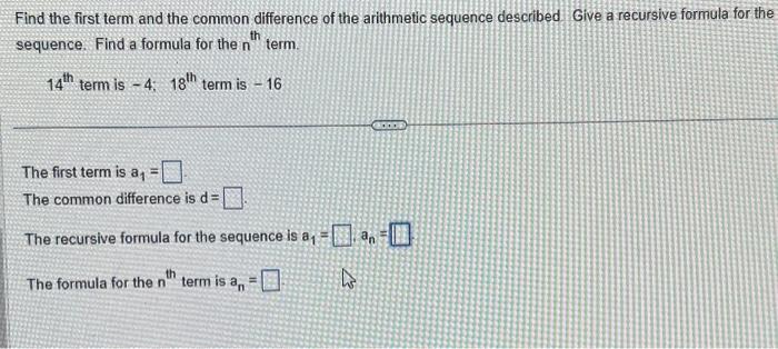 Solved Find the first term and the common difference of the | Chegg.com