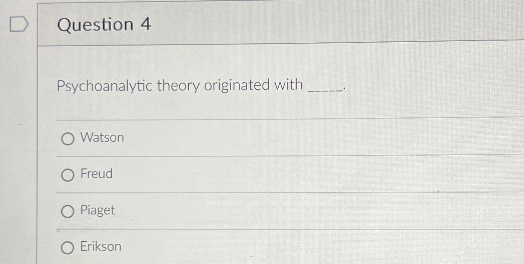 Solved Question 4Psychoanalytic theory originated Chegg