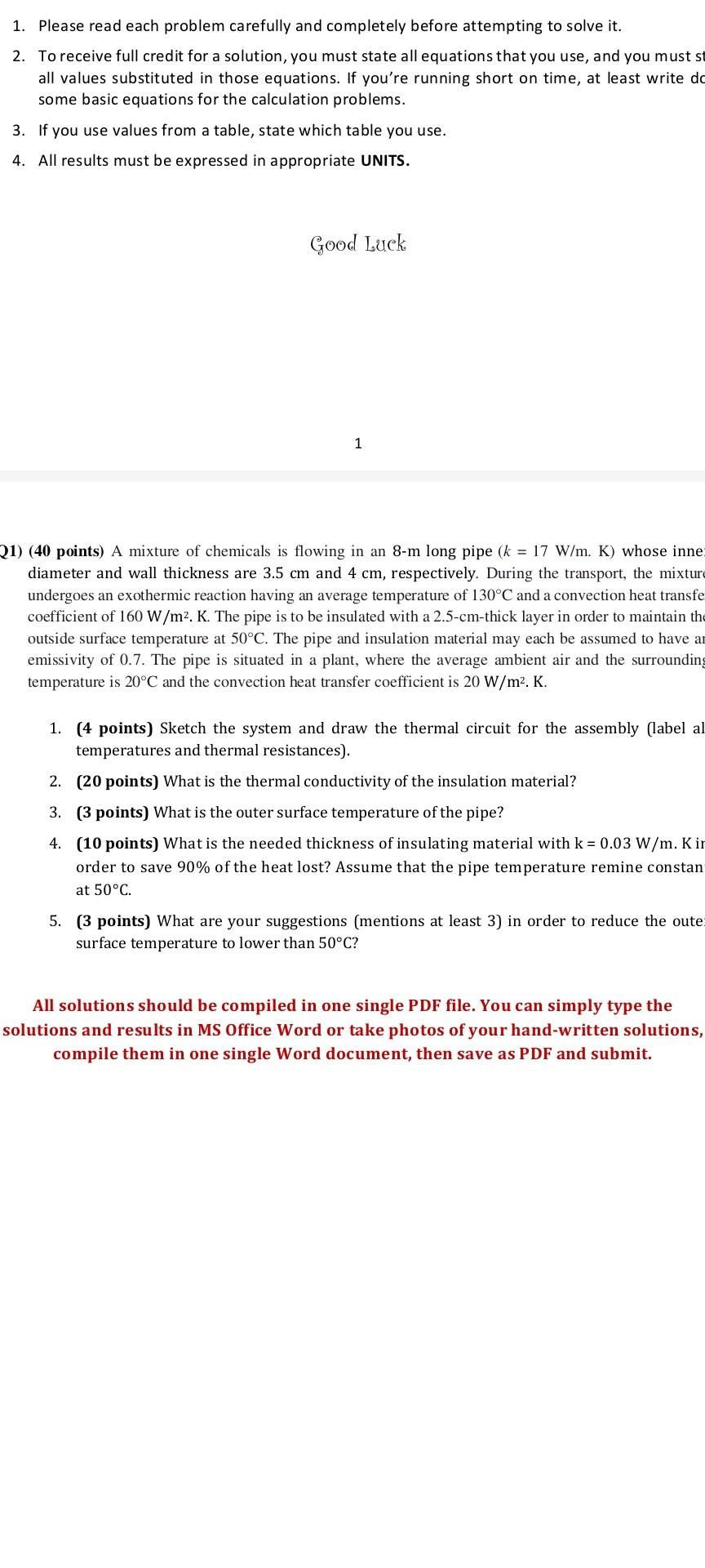 Solved 1. Please read each problem carefully and completely | Chegg.com