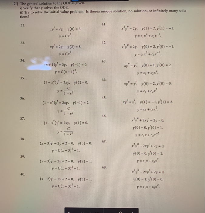 solution of ode solution of ode