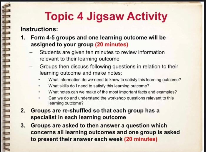 Topic 4 Jigsaw Activity Instructions 1. Form 45