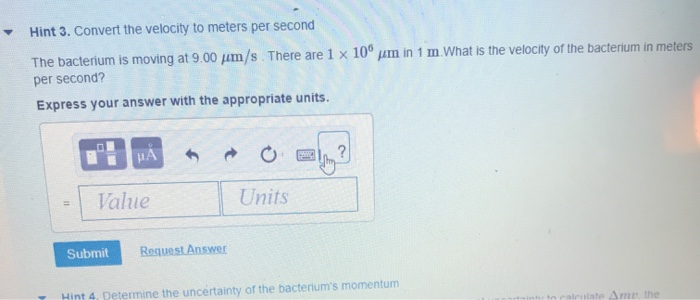 Solved Hint 3. Convert the velocity to meters per second The | Chegg.com