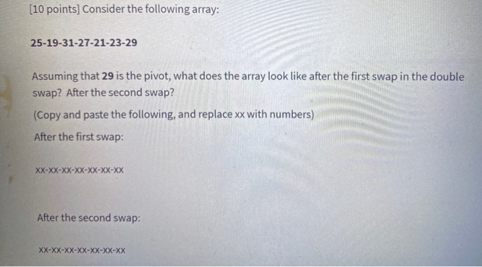 Solved [10 points] Consider the following array: | Chegg.com