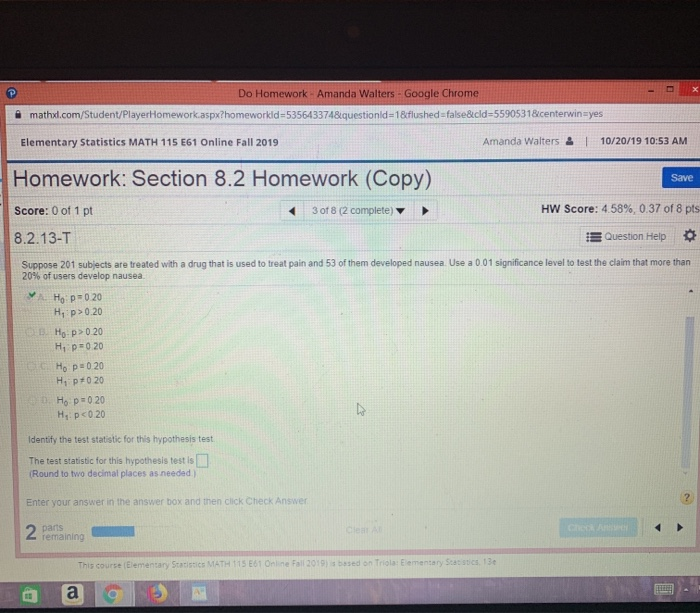 Solved Do Homework - Amanda Walters - Google Chrome | Chegg.com