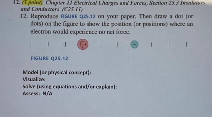 Solved 2. (1 point) Chapter 22 Electrical Charges and | Chegg.com