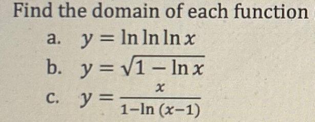 domain of ln x 1