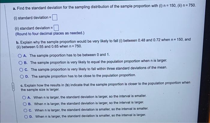 Solved The figure illustrates two sampling distributions for | Chegg.com