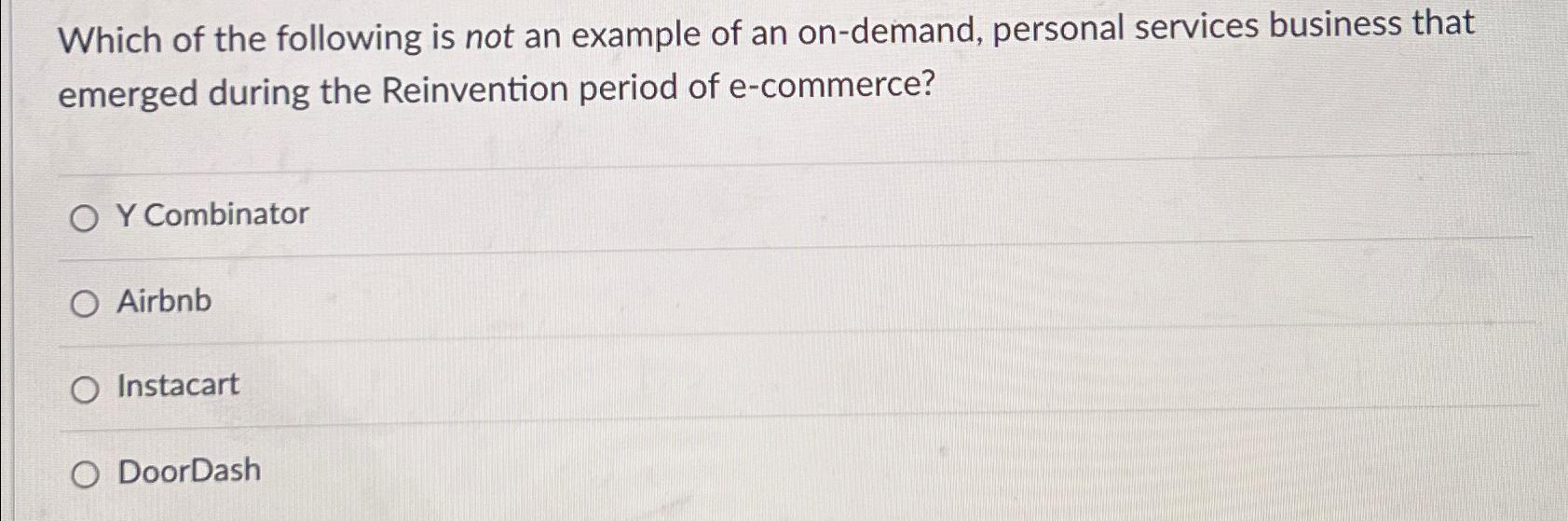 Solved Which of the following is not an example of an | Chegg.com