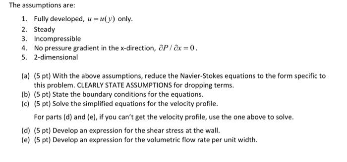Solved Beginning with the full Navier-Stokes equations given | Chegg.com