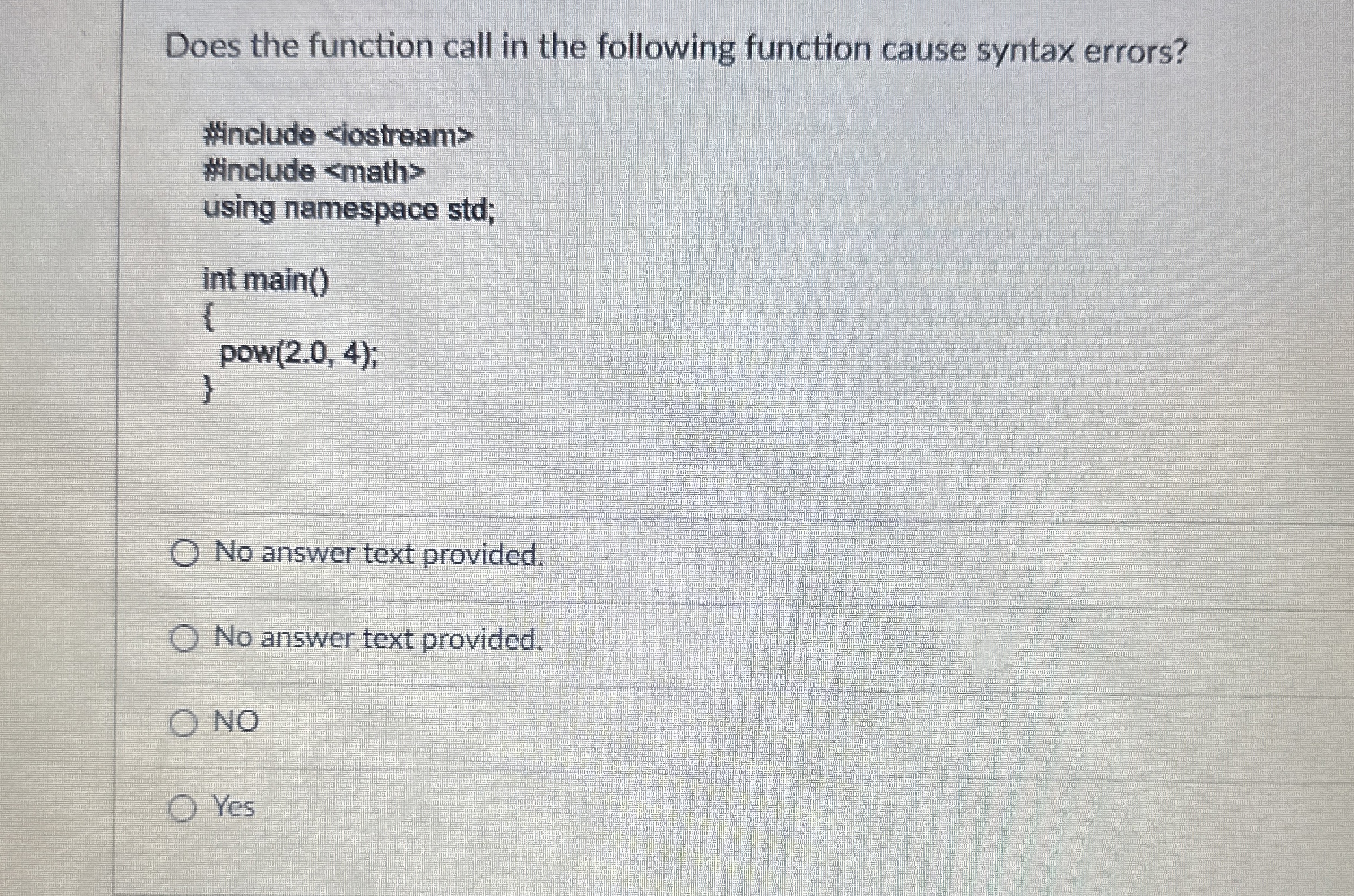Solved Does the function call in the following function | Chegg.com