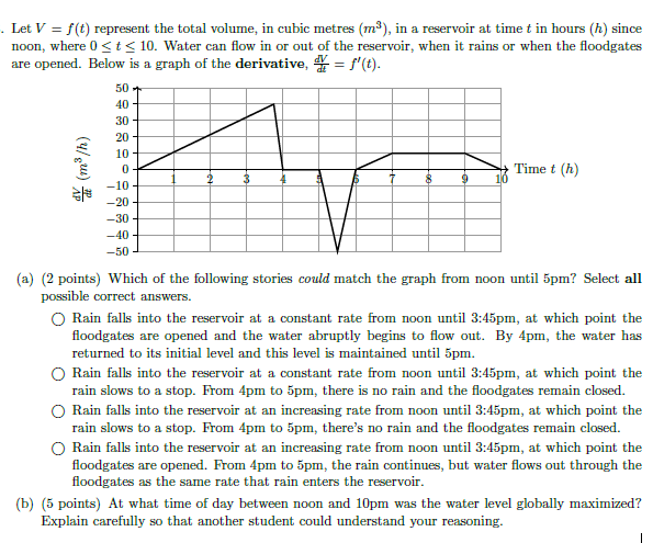 Solved Let V=f(t) ﻿represent the total volume, in cubic | Chegg.com