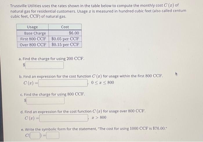 Solved The graph shows the monthly cost C(x) for using x | Chegg.com