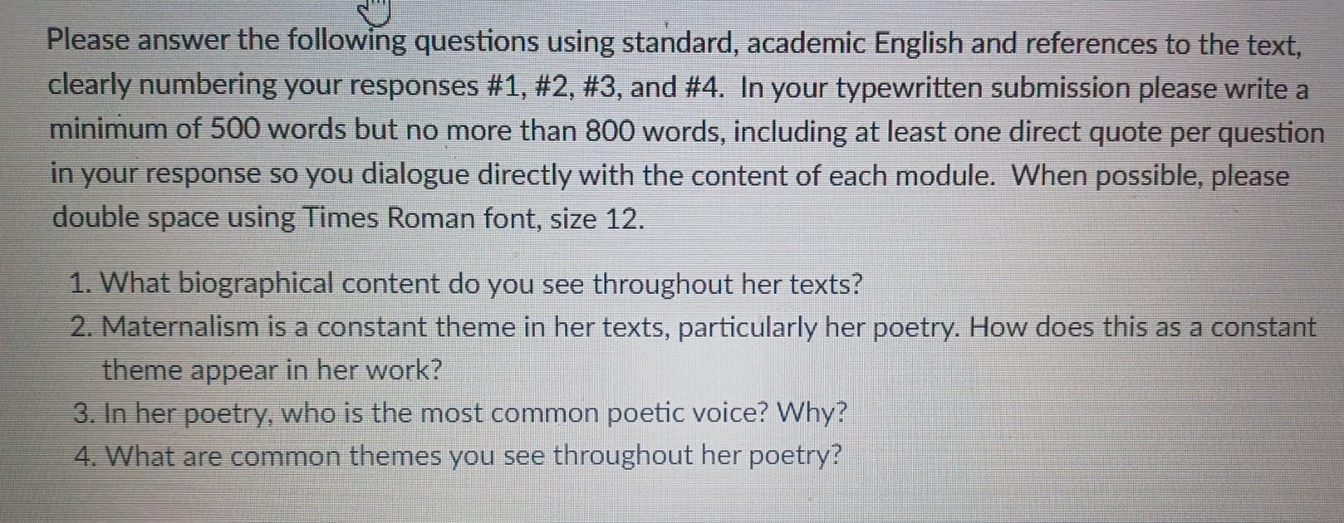 These questions are for Gabriela Mistral and her | Chegg.com