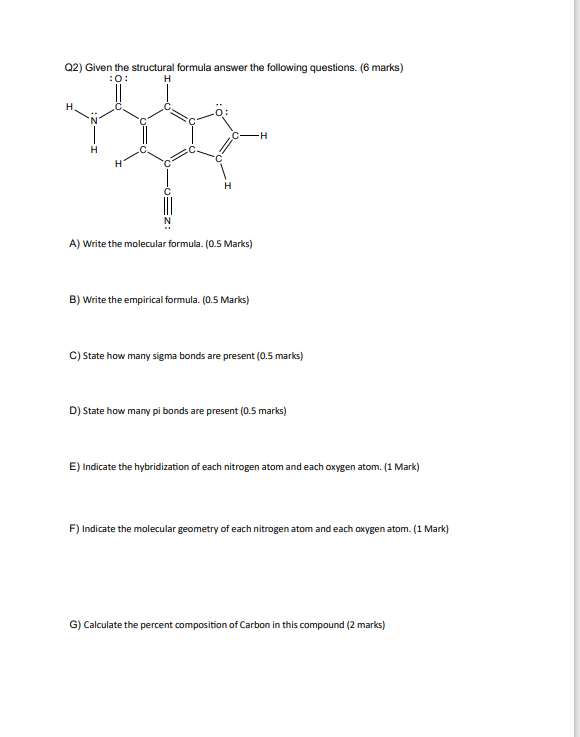 Solved D2) Given the structural formula answer the | Chegg.com