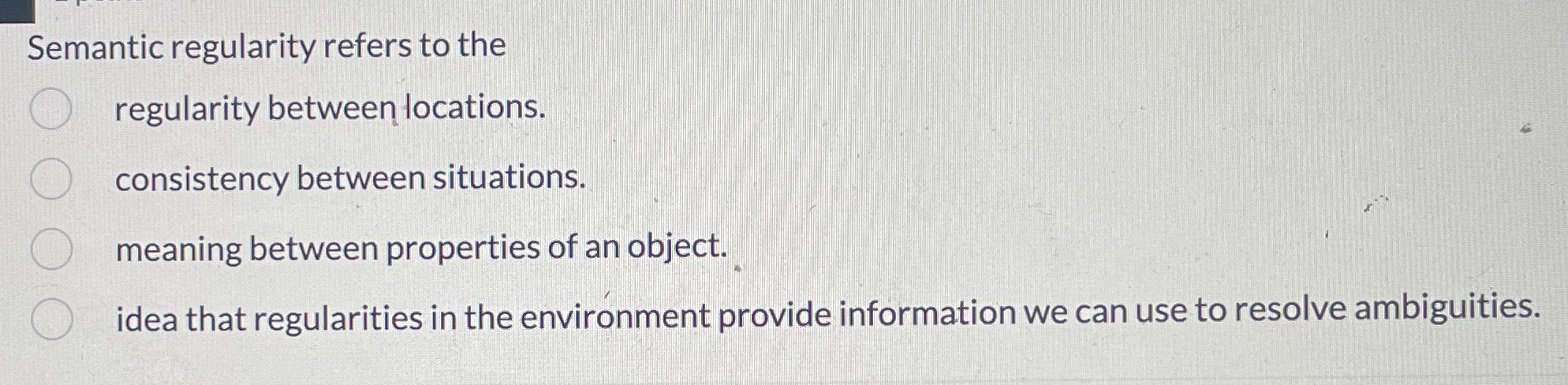 Solved Semantic regularity refers to theregularity between | Chegg.com