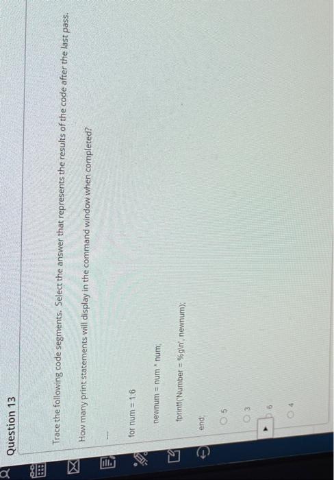 Solved Trace the following code segments. Select the answer | Chegg.com