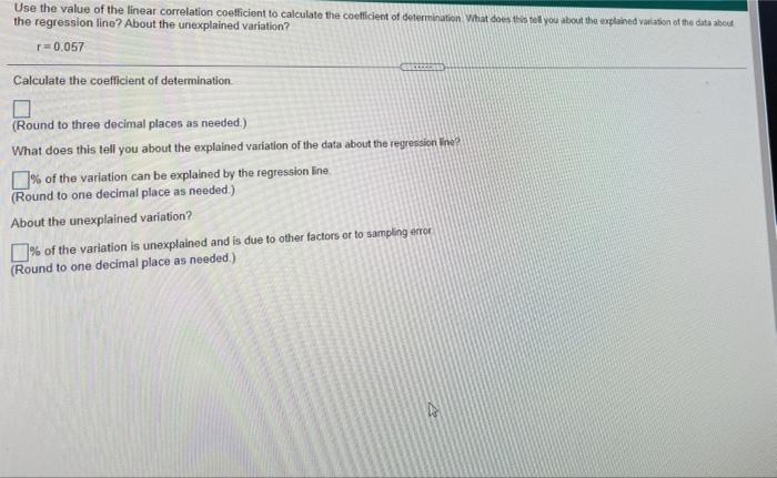 Solved Use the value of the linear correlation coefficient | Chegg.com